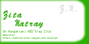 zita matray business card